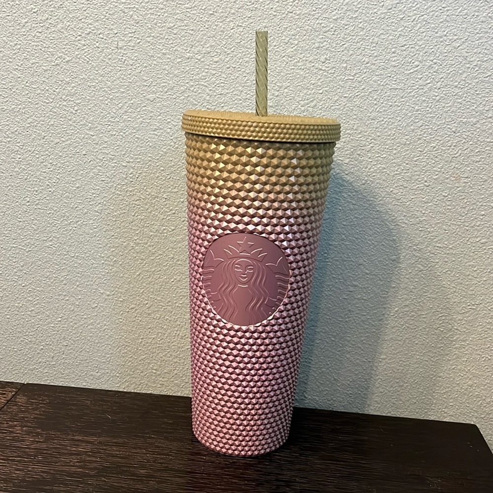 Starbucks Fall 2024 Green & Lilac Gradient Ombre Studded Tumbler. NWT!